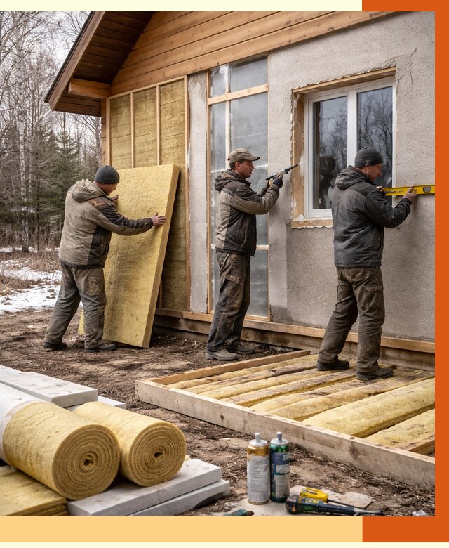 Утепление дачного дома в Надыме от 4930 руб/м2 — недорого | ТепломастерНдм