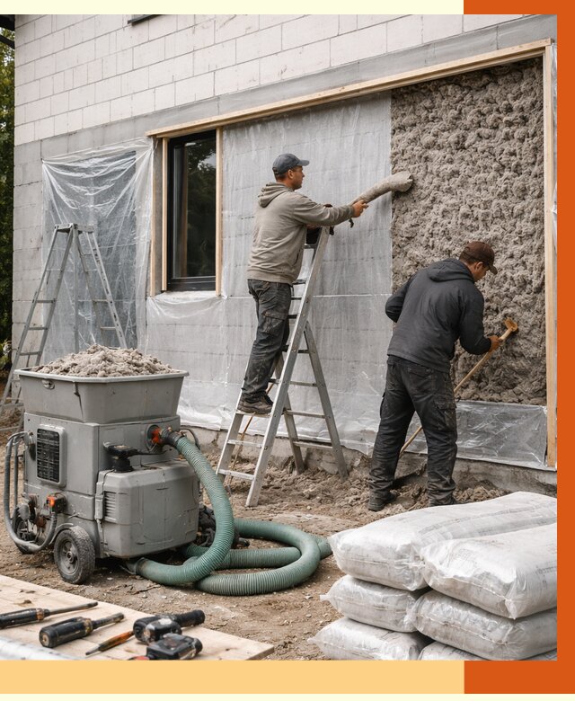 Утепление дома из газобетона эковатой в Надыме от 4670 руб./м2 | ТепломастерНдм